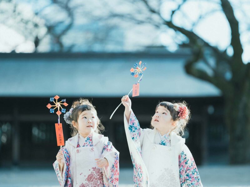 3歳七五三、つむぎちゃん、いつきちゃん！