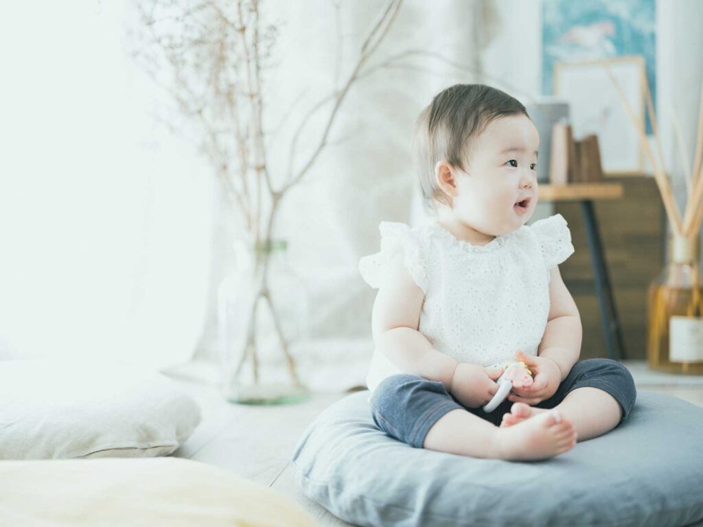 栃木県宇都宮市のフォトスタジオ、1歳バースデー、えまちゃん！可愛い