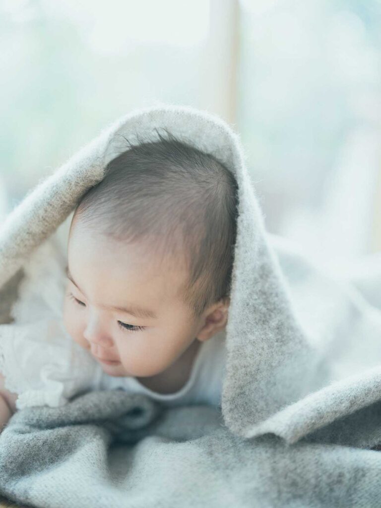 栃木県宇都宮市のフォトスタジオ、ハーフバースデー、みなせちゃん！ブランケット