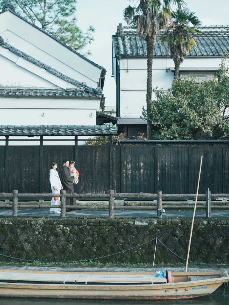 栃木県栃木市、巴波川、3歳七五三撮影！家族写真