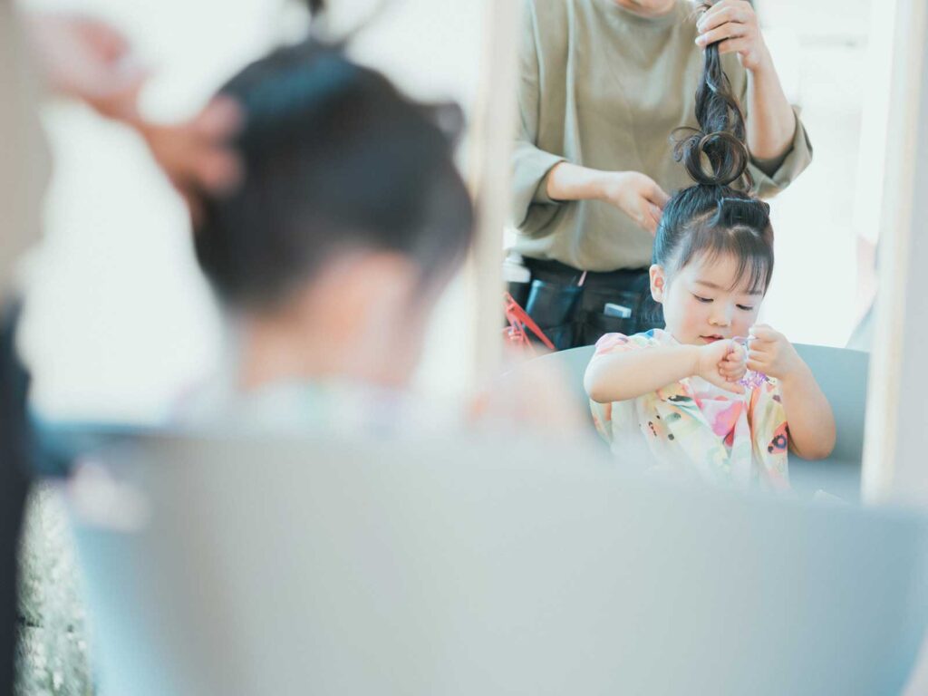 栃木県宇都宮市のフォトスタジオ、3歳七五三、みゆちゃん！ヘアセット