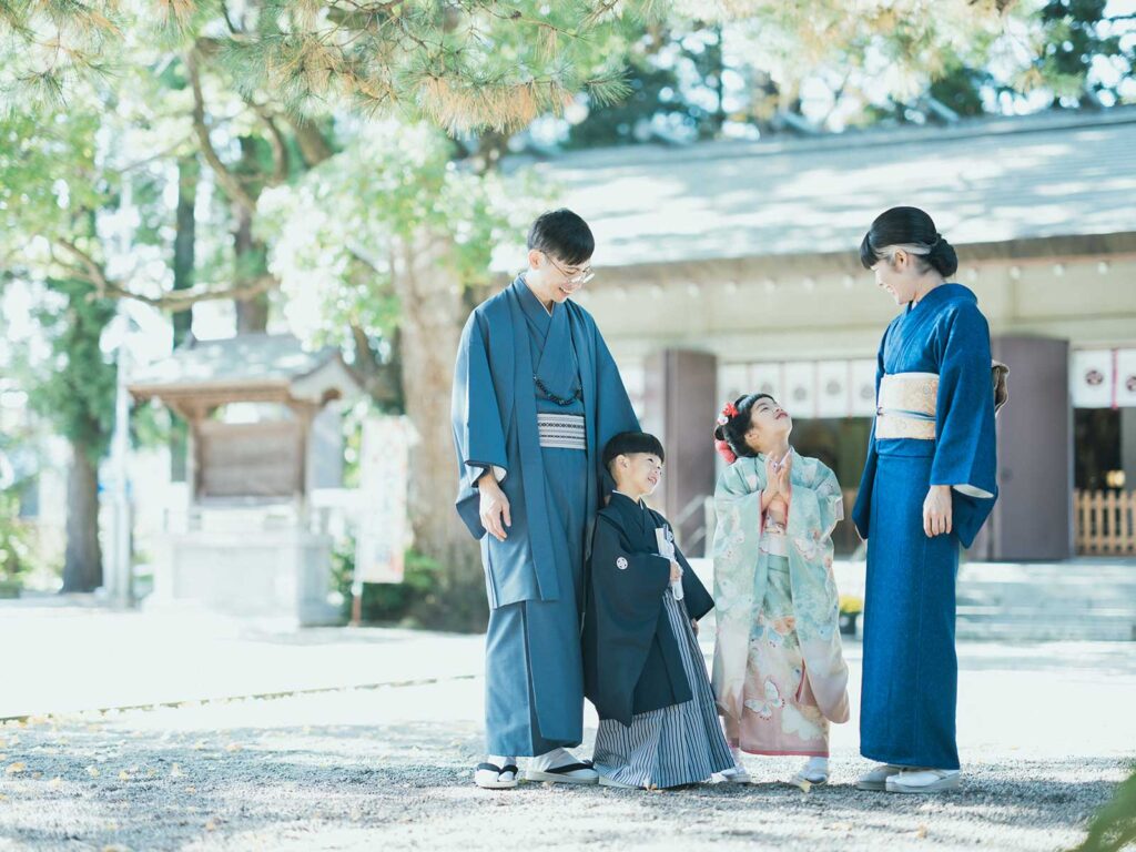 栃木県那須塩原市、黒磯神社、5歳、7歳七五三！ことこちゃん、さくくん！家族写真