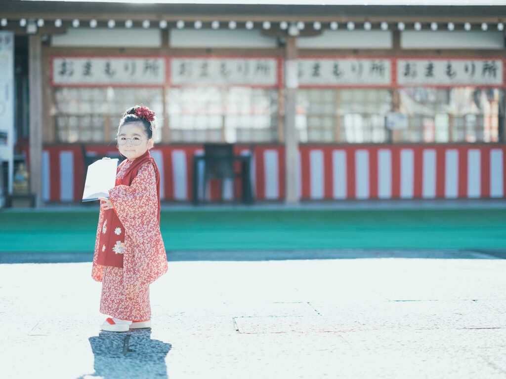 高根沢町、安住神社、3歳女の子の七五三ロケ、ひまりちゃん！メガネ