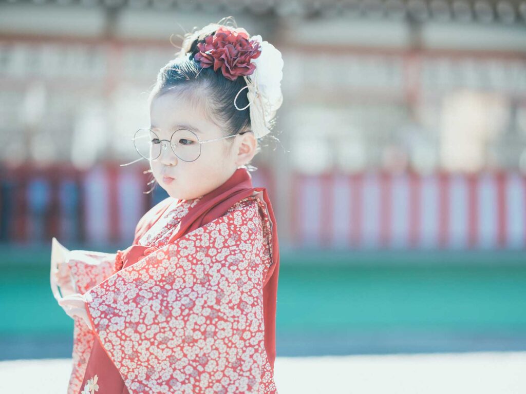 高根沢町、安住神社、3歳女の子の七五三ロケ、ひまりちゃん！可愛い髪飾り