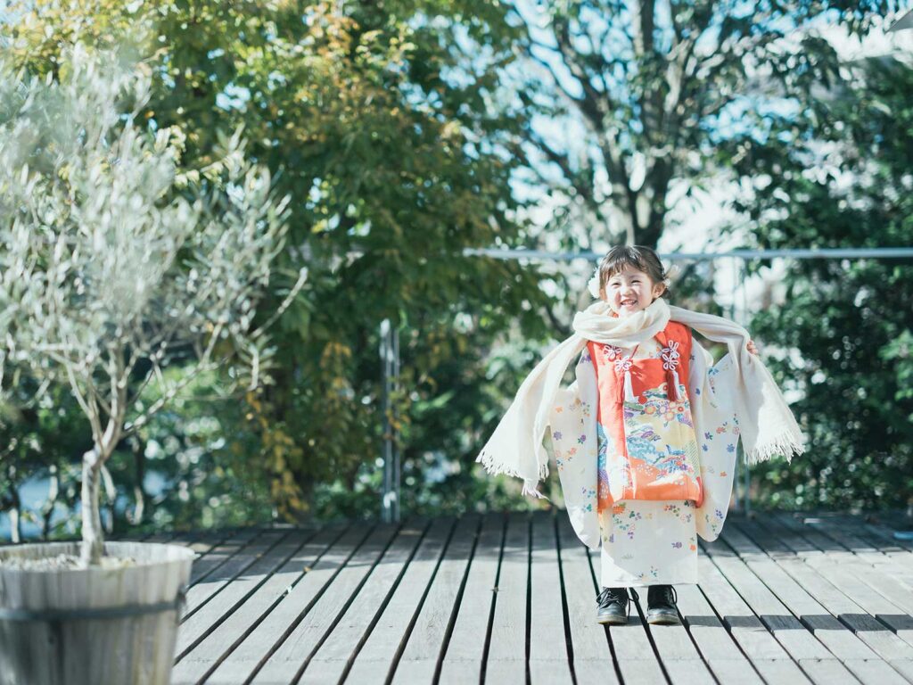 3歳女の子の七五三、こはるちゃん！ストール