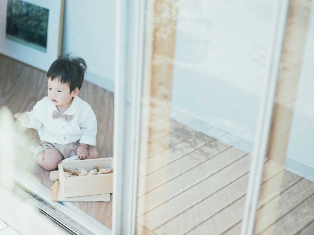 1歳バースデーフォト、いつきくん！おもちゃ