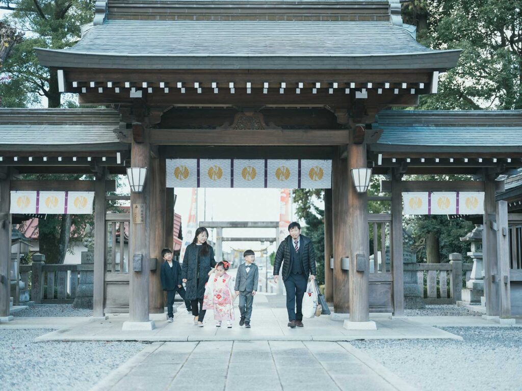 上三川町、白鷺神社七五三ロケ、さくらちゃん！参道