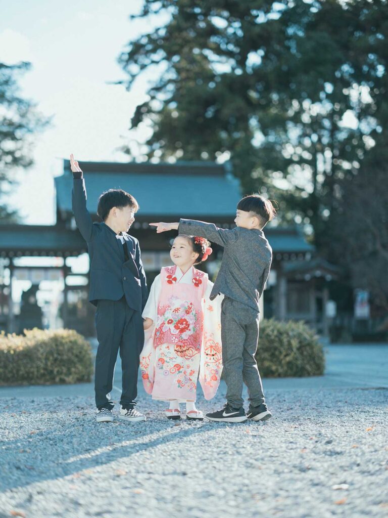 上三川町、白鷺神社七五三ロケ、さくらちゃん！兄妹写真