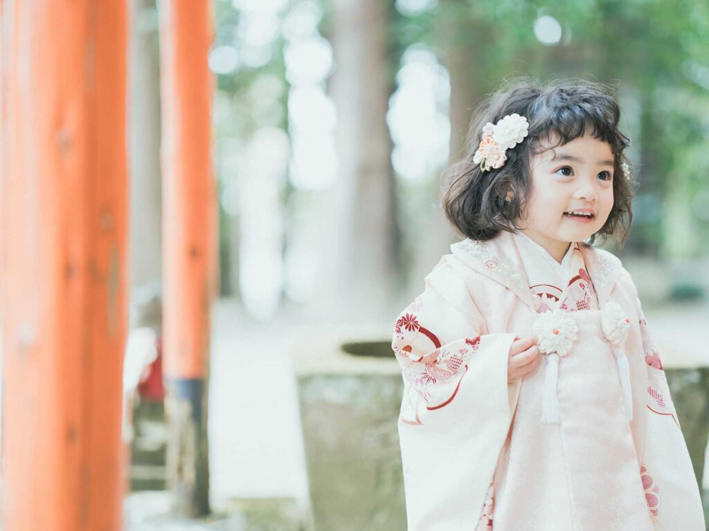 宇都宮市の神社ロケ、ふうかちゃん！可愛いヘアセット