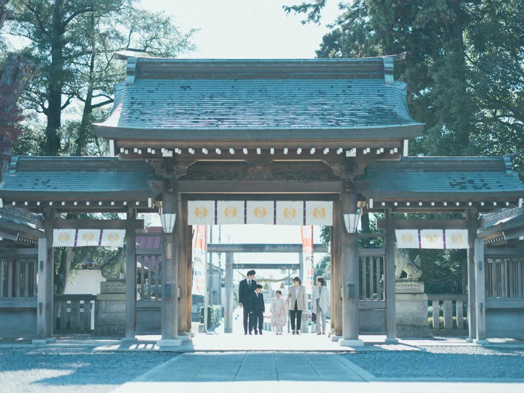 上三川町白鷺神社七五三ロケ、7歳七五三、めいちゃん！参道