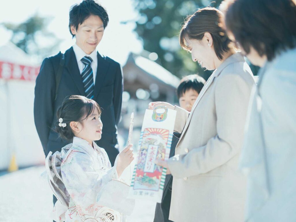 上三川町白鷺神社七五三ロケ、7歳七五三、めいちゃん！千歳飴