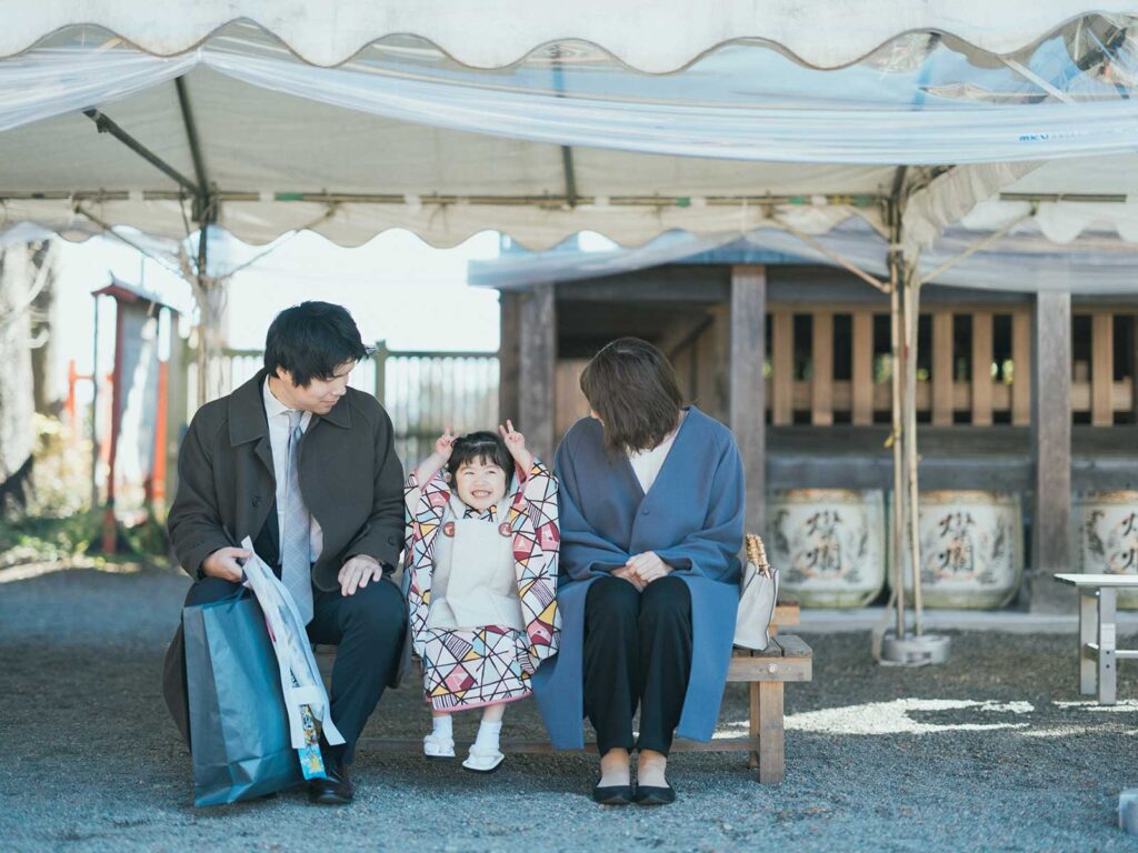 真岡市、大前神社、七五三ロケーション撮影、3歳七五三、つぐちゃん！家族写真