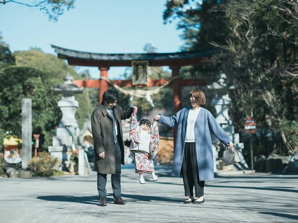 真岡市、大前神社、七五三ロケーション撮影、3歳七五三、つぐちゃん！家族で