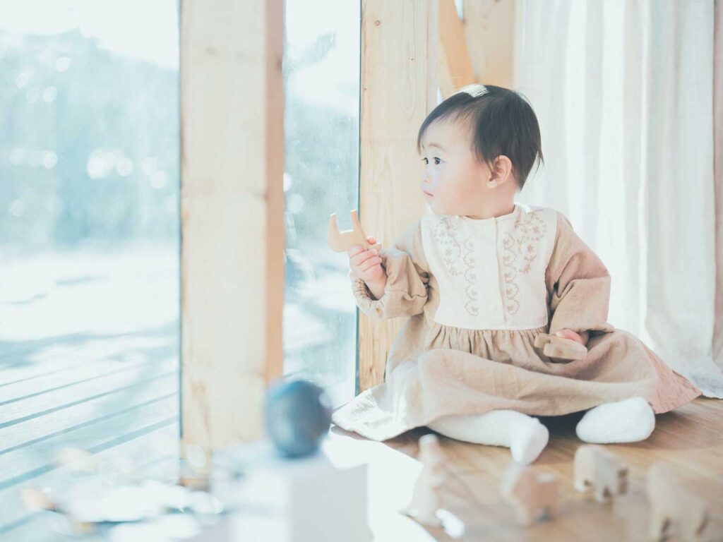 1歳バースデーフォト、いすみちゃん！おもちゃ