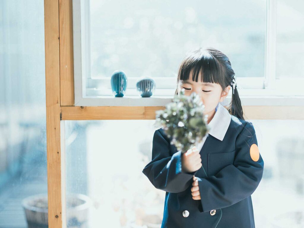 入園記念、きほちゃん！園児服