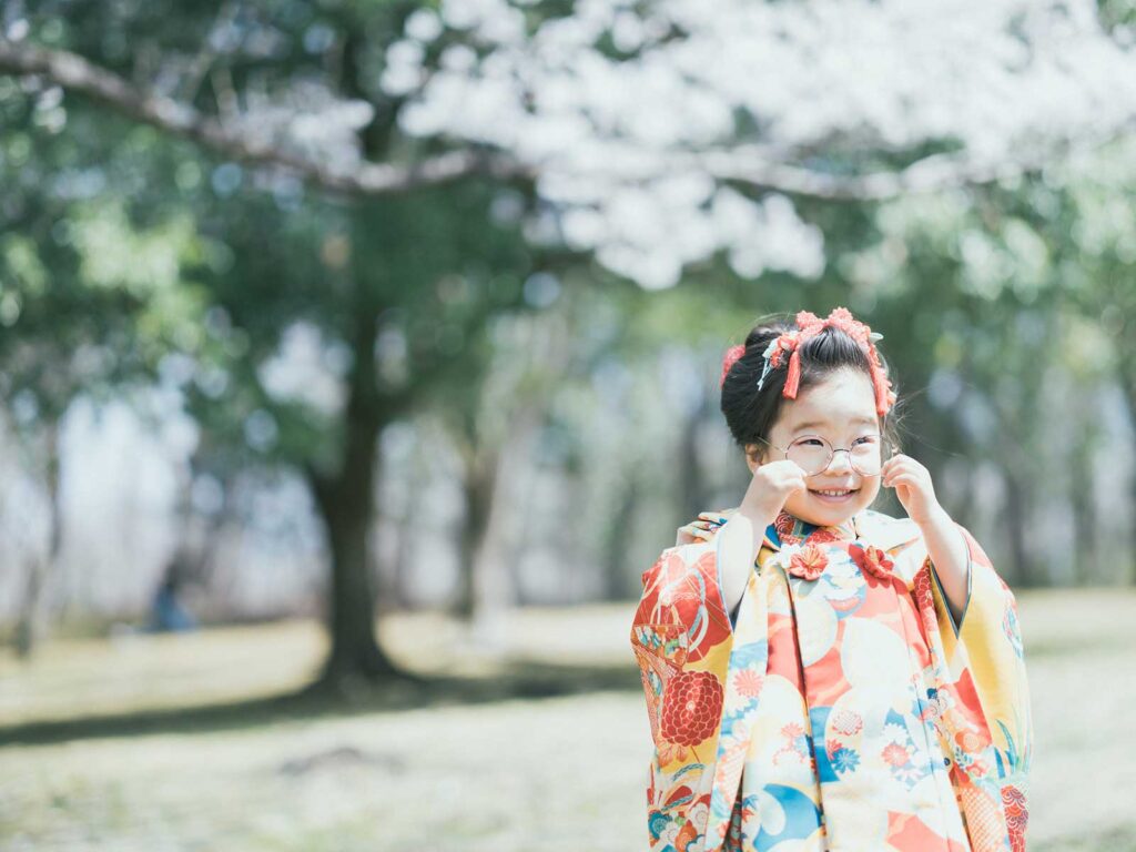 宇都宮市長岡公園、桜、れいかちゃん！メガネコーデ