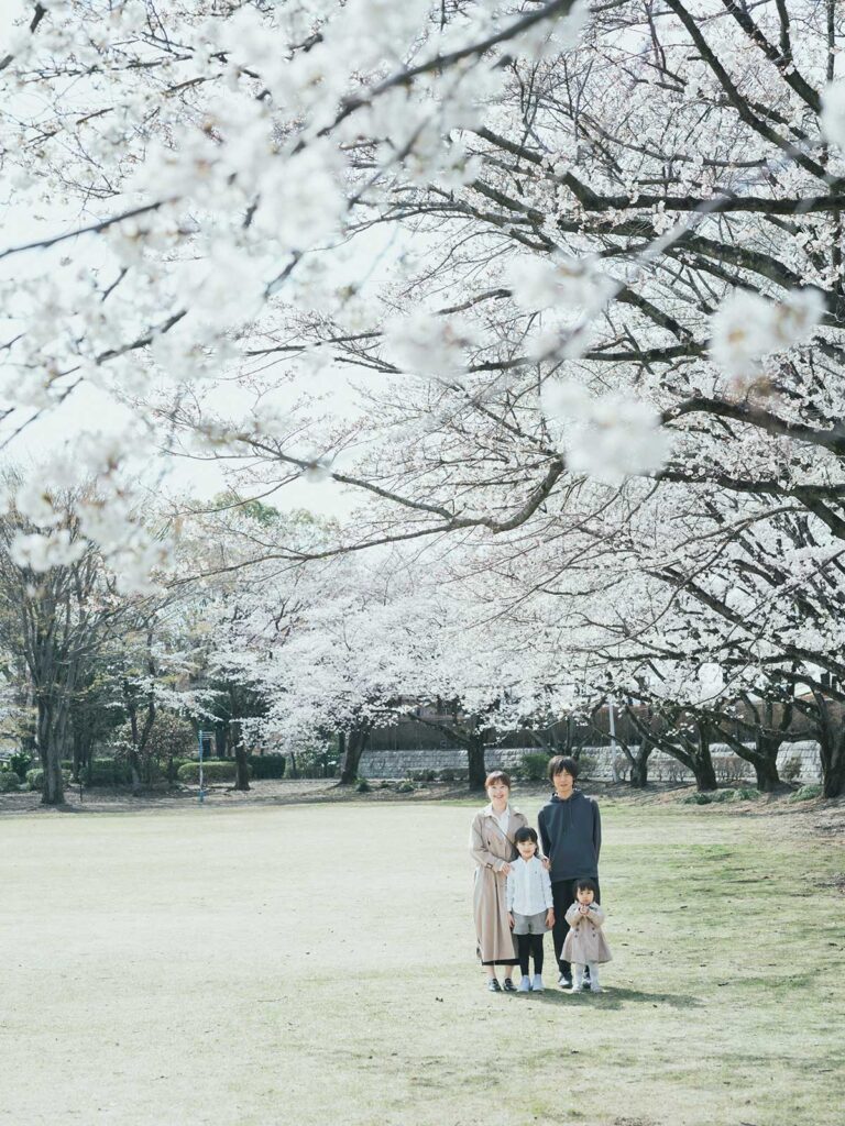 大松山運動公園、はなのちゃん、りんかちゃん！バースデー！家族写真、桜