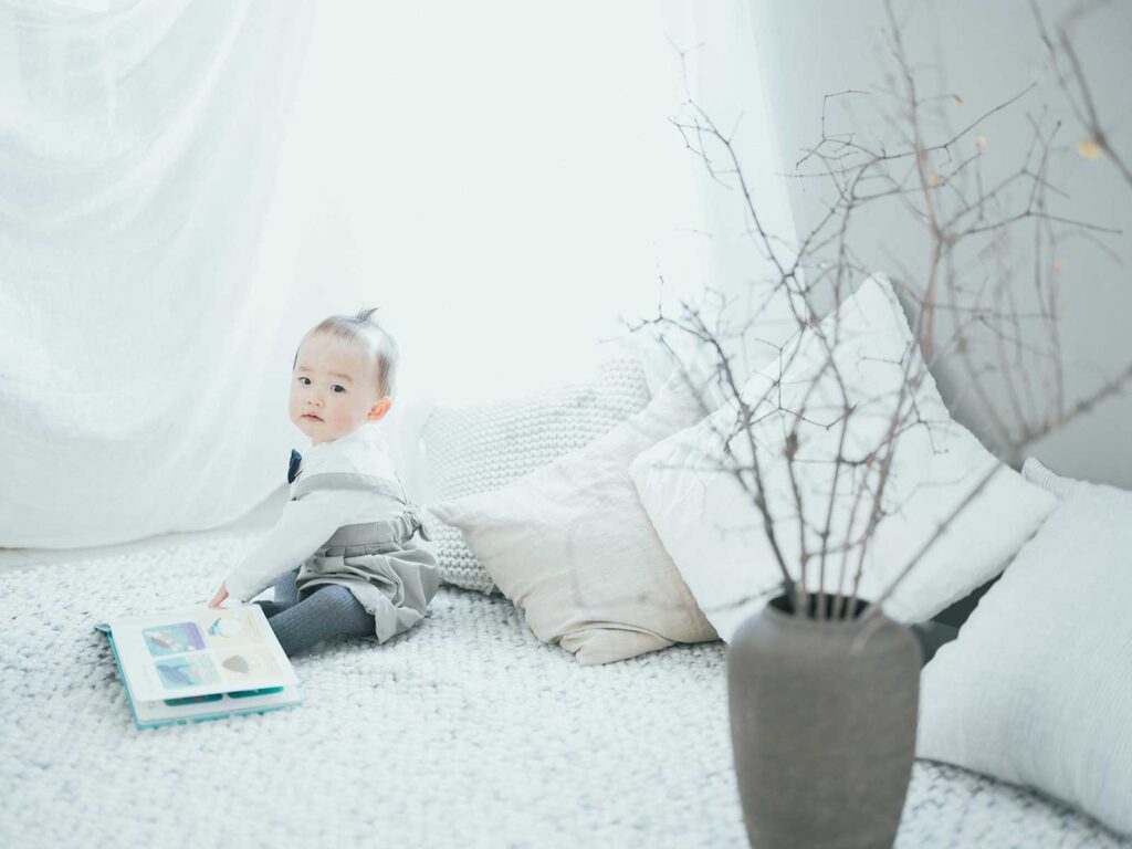 1歳バースデーフォト、まそらくん！可愛い