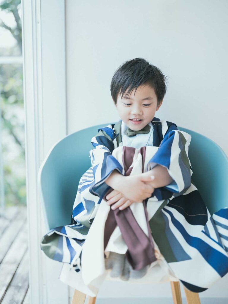 5歳七五三撮影、すいくん！ボウタイコーデ