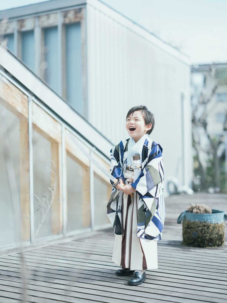 5歳七五三撮影、すいくん！刀、剣