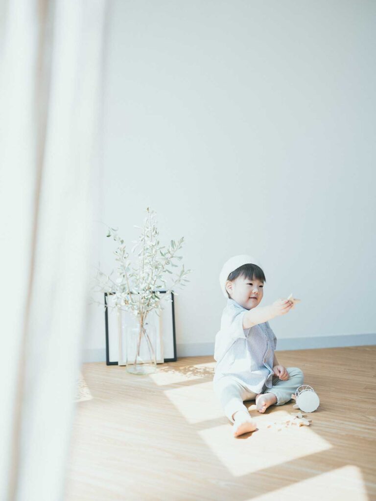 2歳バースデーフォト、りょうまくん！帽子