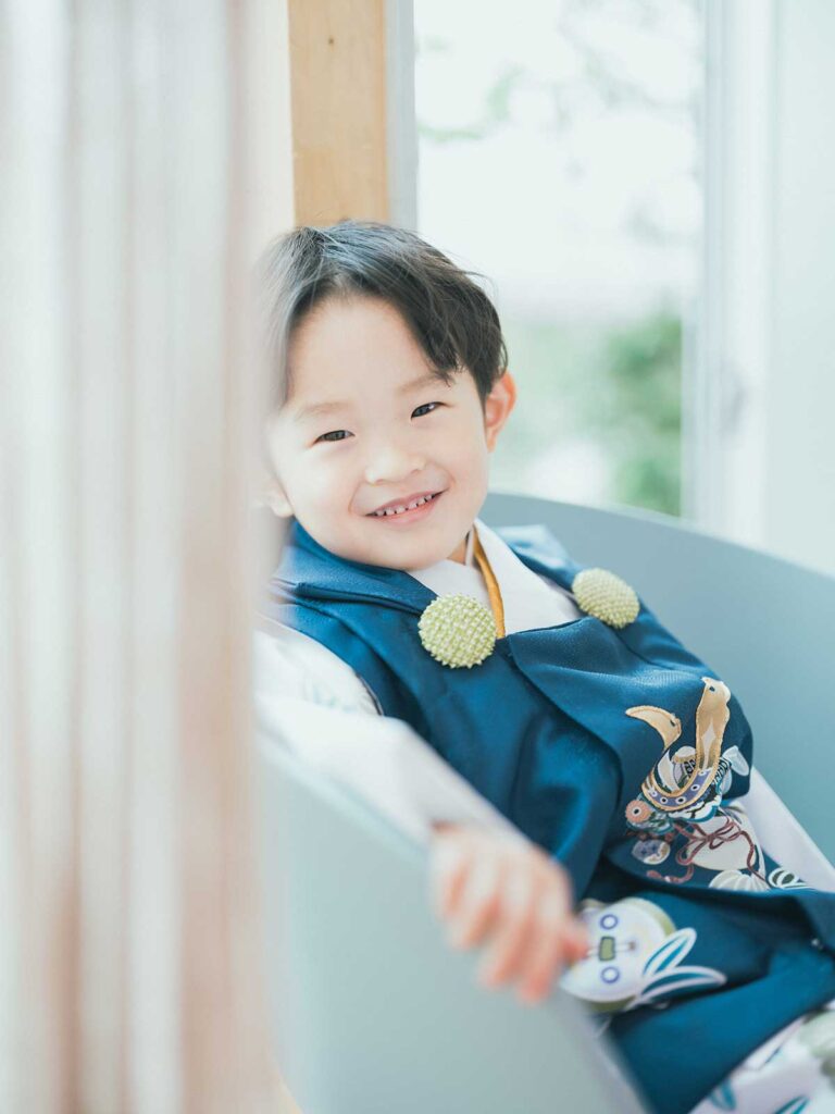 3歳男の子の七五三、りおくん！