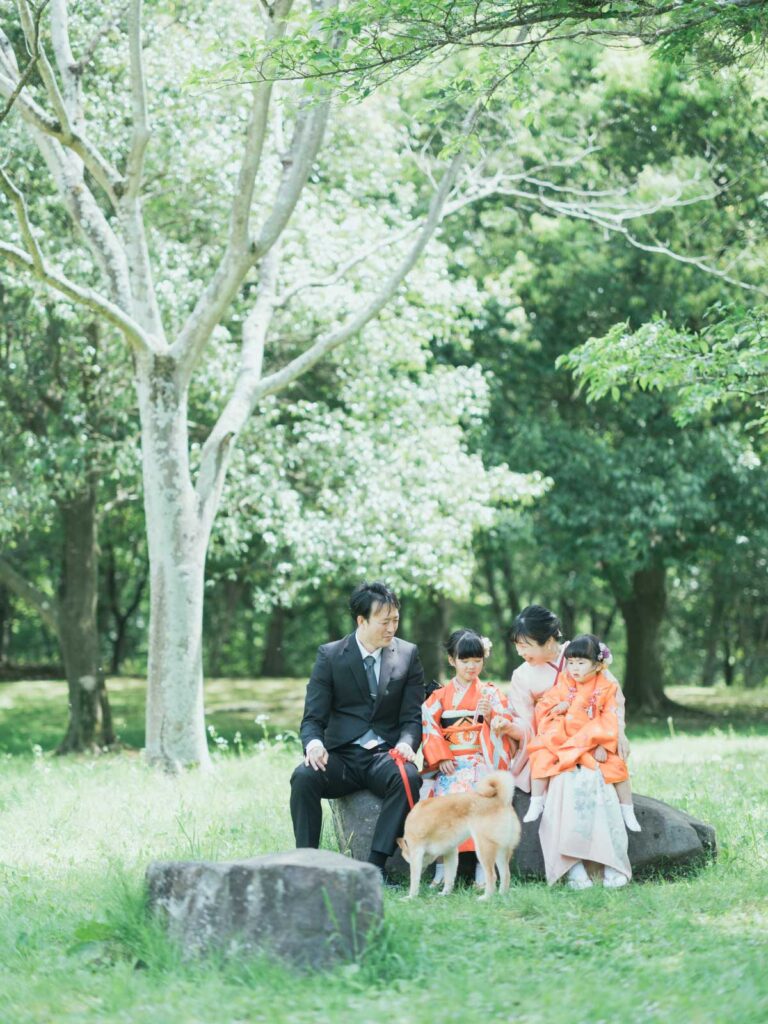 栃木県宇都宮市長岡公園、7才、3才、七五三