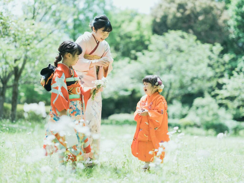栃木県宇都宮市長岡公園、7才、3才、七五三