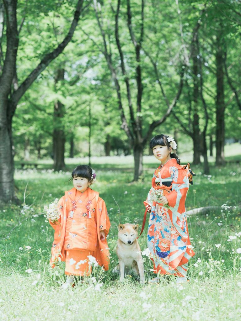 栃木県宇都宮市長岡公園、7才、3才、七五三