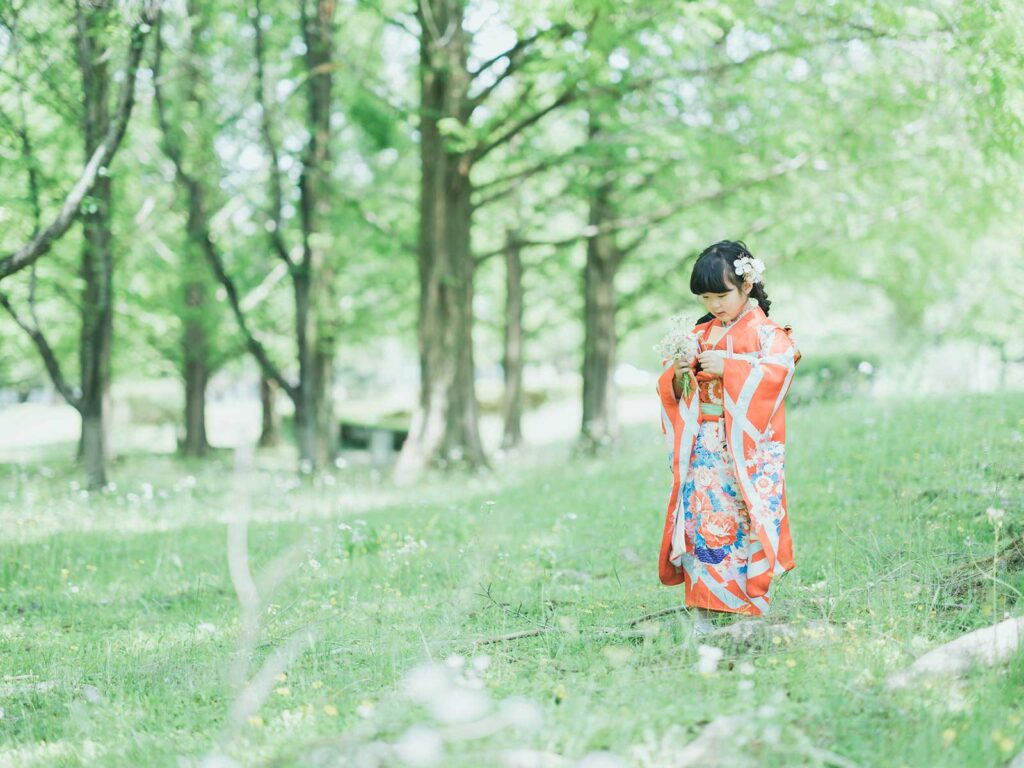 栃木県宇都宮市長岡公園、7才、3才、七五三