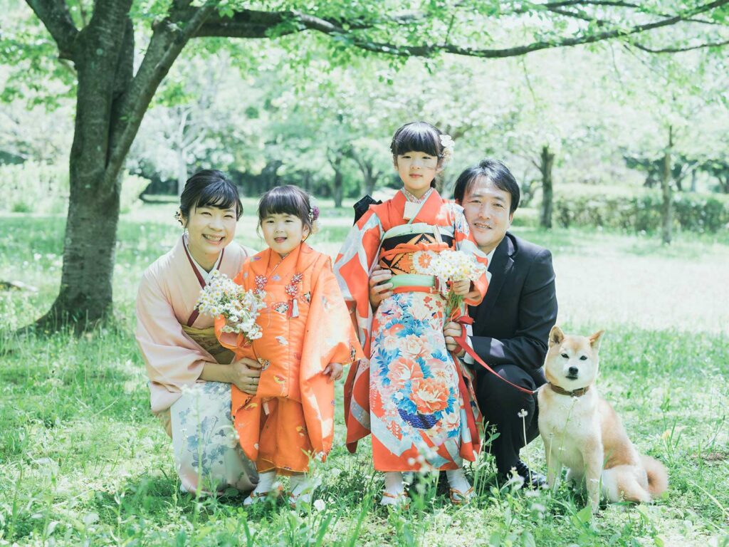 栃木県宇都宮市長岡公園、7才、3才、七五三