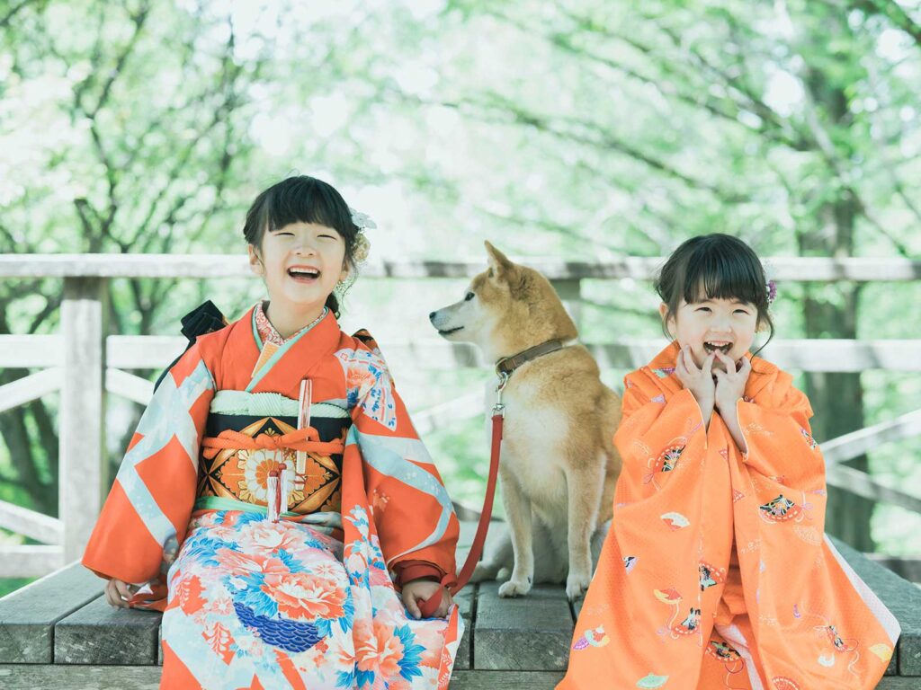 栃木県宇都宮市長岡公園、7才、3才、七五三