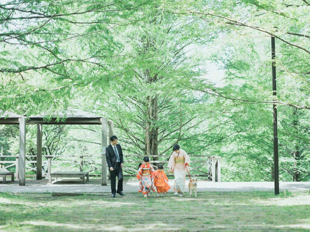 栃木県宇都宮市長岡公園、7才、3才、七五三