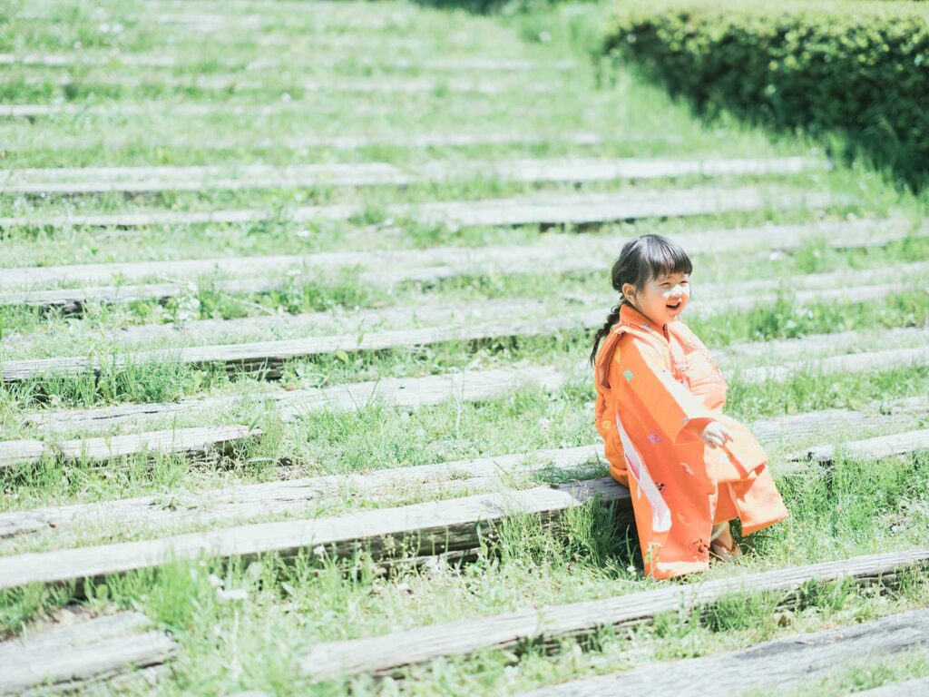 栃木県宇都宮市長岡公園、7才、3才、七五三