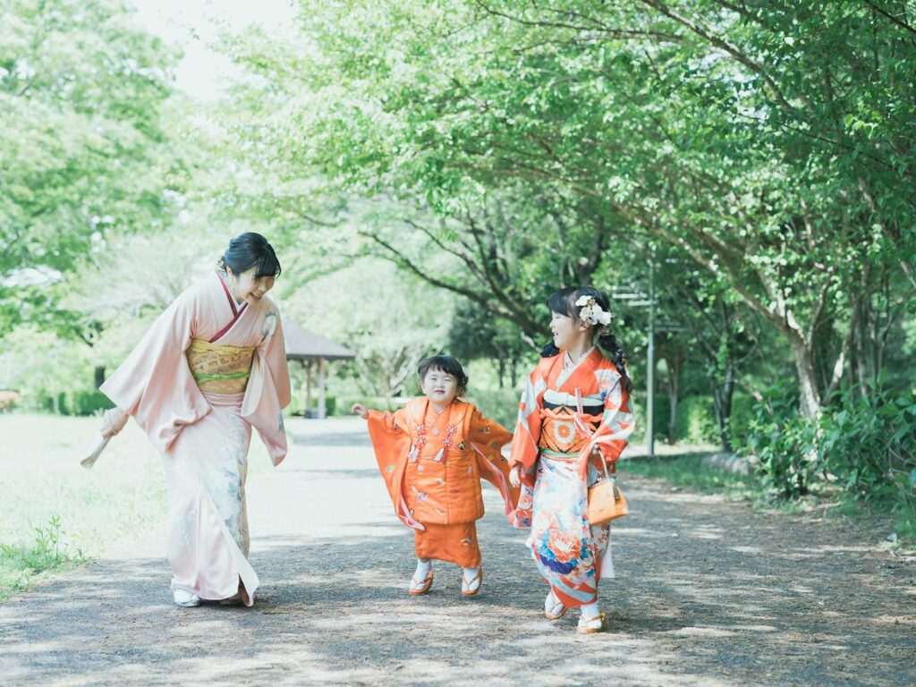 栃木県宇都宮市長岡公園、7才、3才、七五三