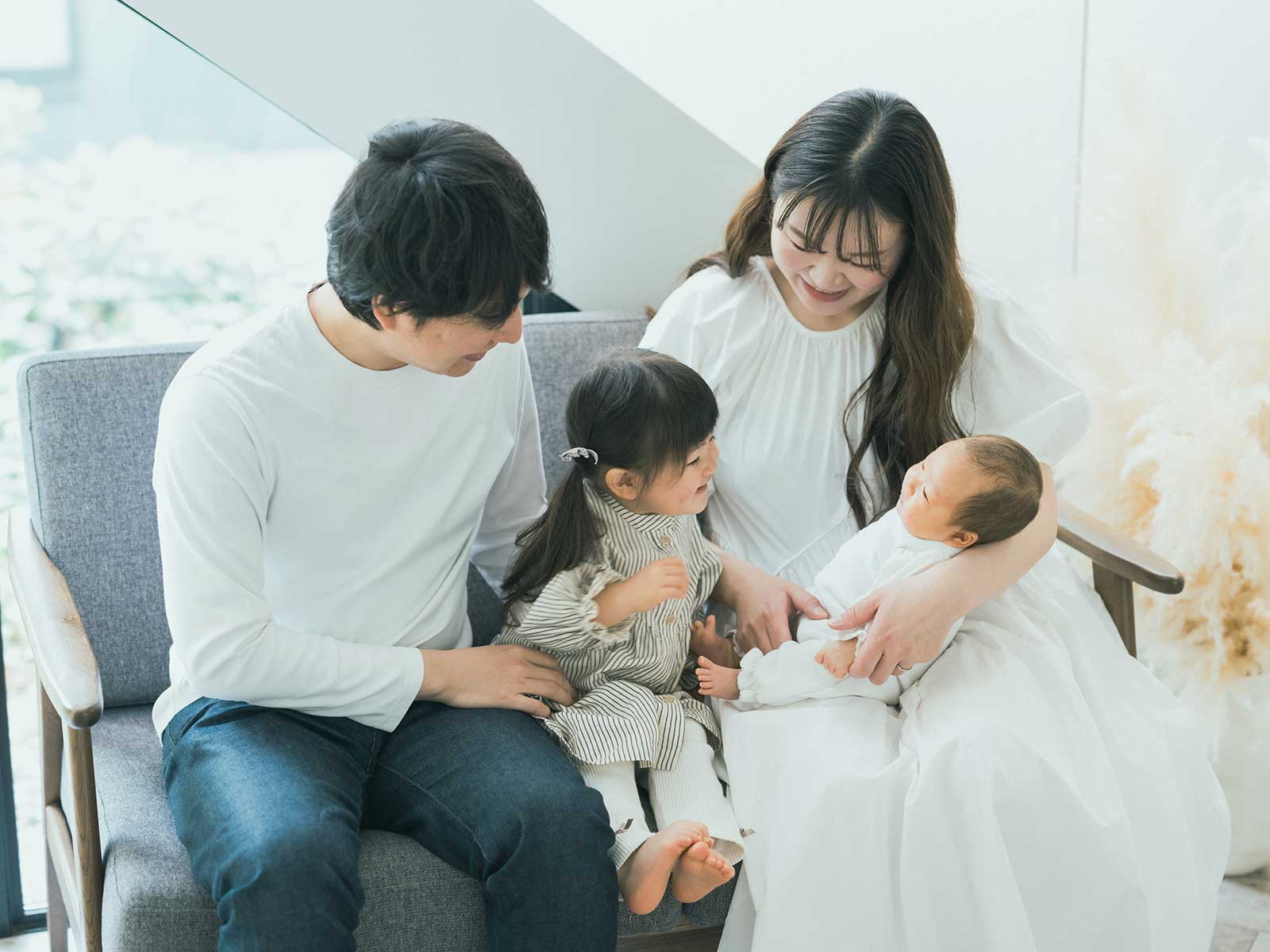 バースデーフォト、ゆうなちゃん！ベビーフォト、れいなちゃん！家族写真