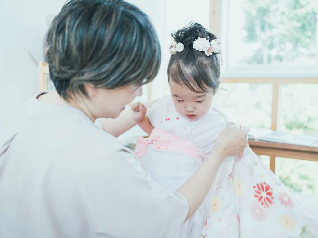 3歳七五三、めいちゃん！着付け