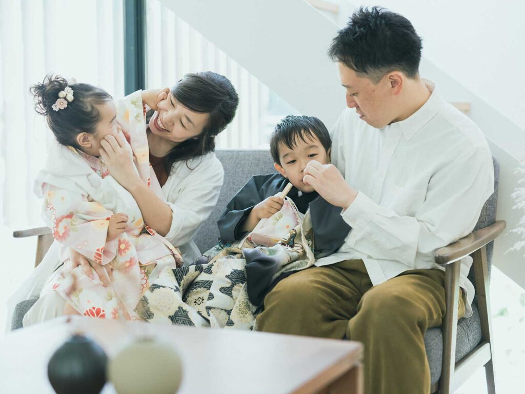 5歳七五三、さくくん！3歳七五三、めいちゃん！家族写真