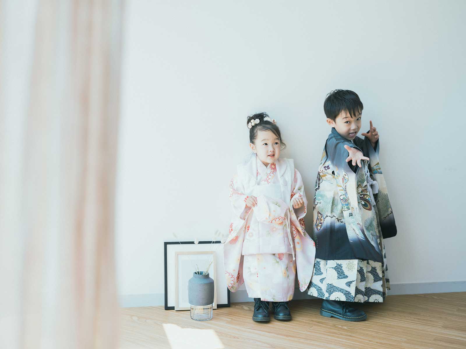 5歳七五三、さくくん！3歳七五三、めいちゃん！兄妹写真