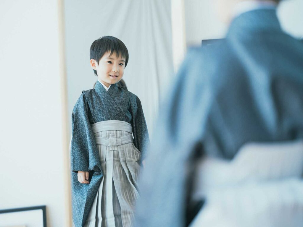 5歳七五三、かんたくん！着付け