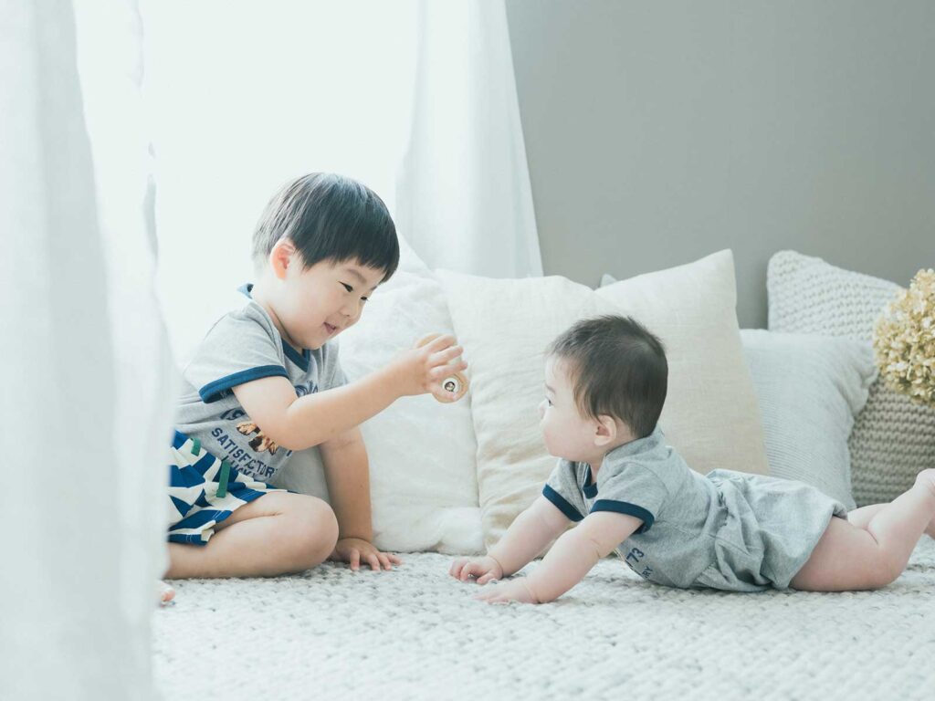 ハーフバースデー、ひろあきくん！兄弟写真