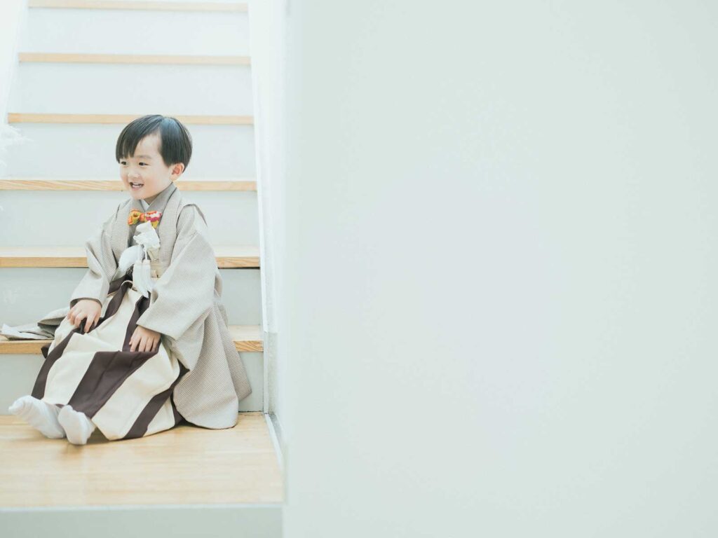 5歳七五三、あおくん！ボウタイ