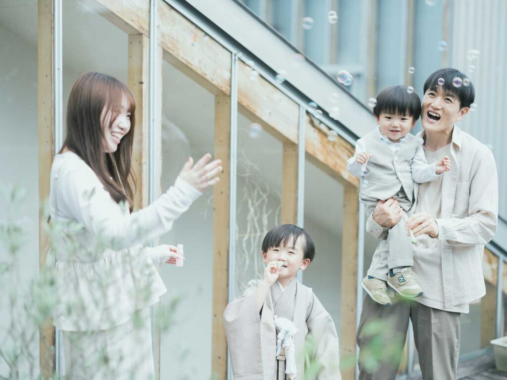 5歳七五三、あおくん！家族