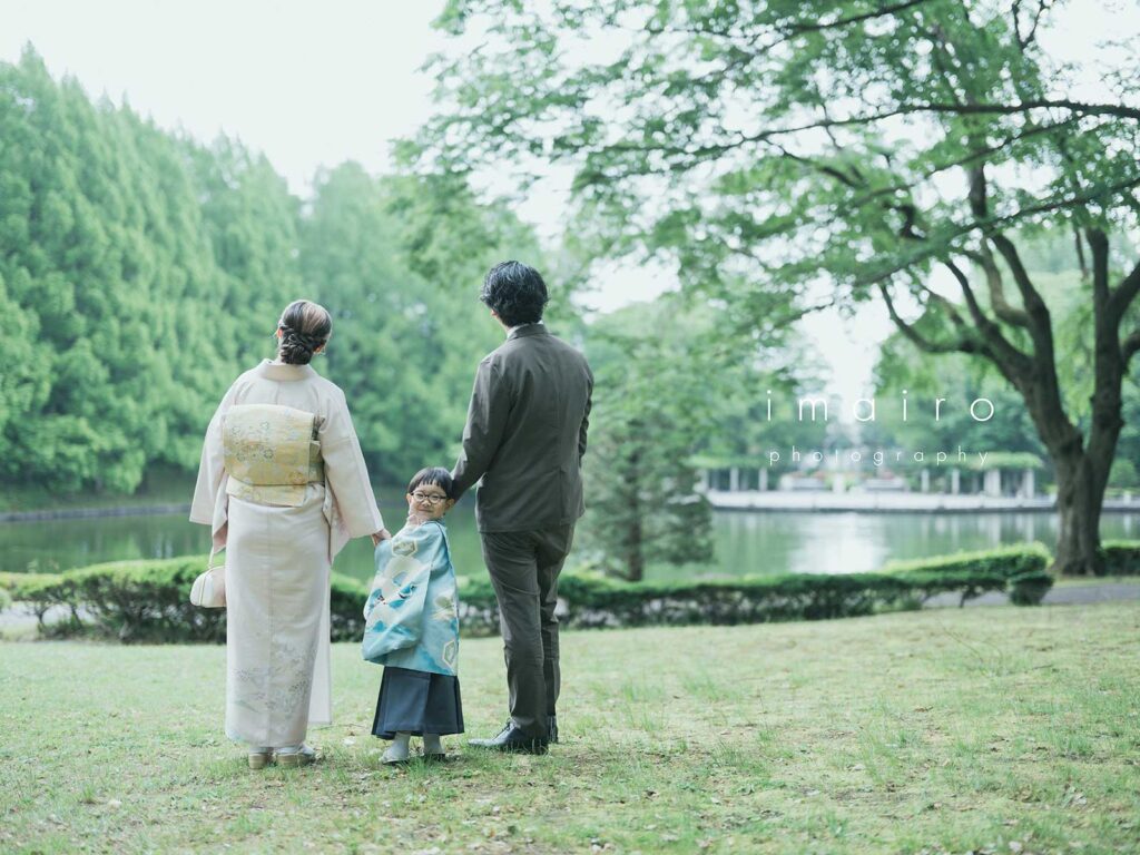 七五三の家族写真､ロケーション撮影､栃木県中央公園