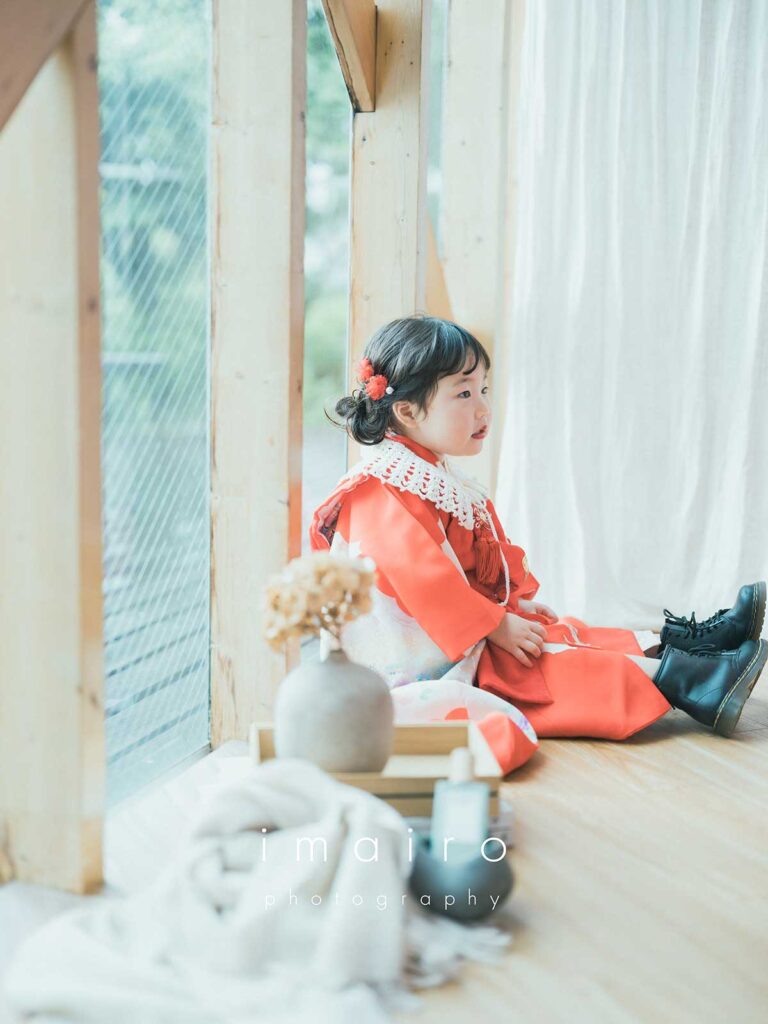 3歳七五三､雨､しっとりナチュラルに