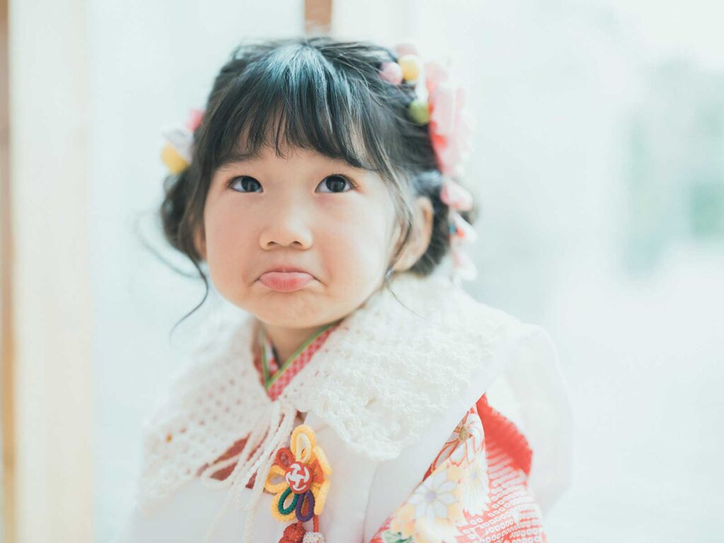 3歳七五三､付け襟､変顔､可愛い