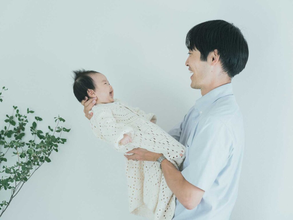 お宮参り､パパとのツーショット