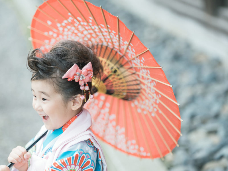 宇都宮二荒山神社、3歳七五三、出張ロケーション撮影、こはるちゃん！番傘