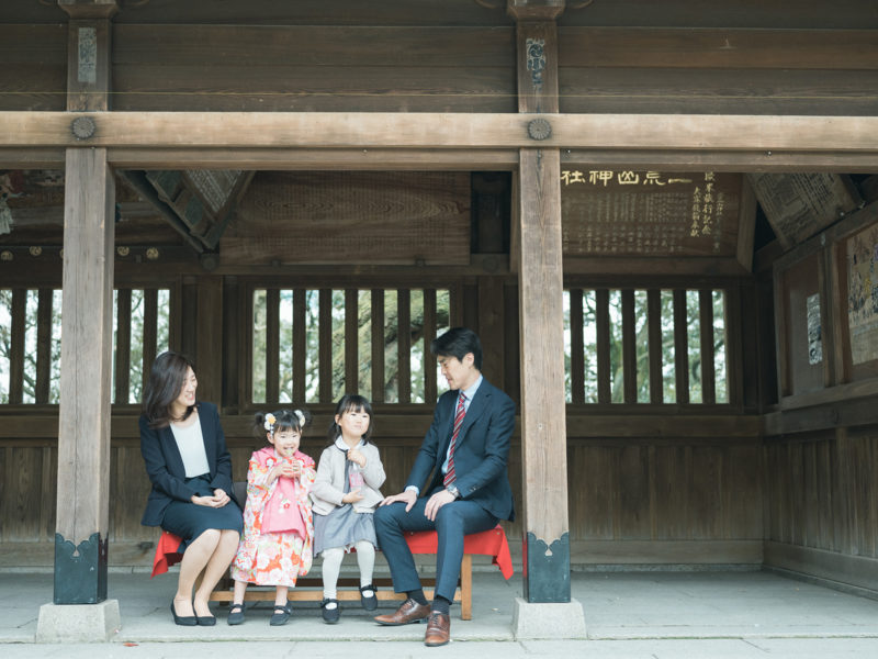 宇都宮二荒山神社、3歳七五三、さくらちゃん！家族写真