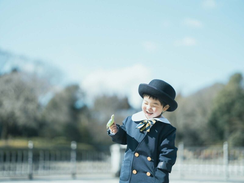 栃木県中央公園ロケ、入園記念、あおきくん！園児帽